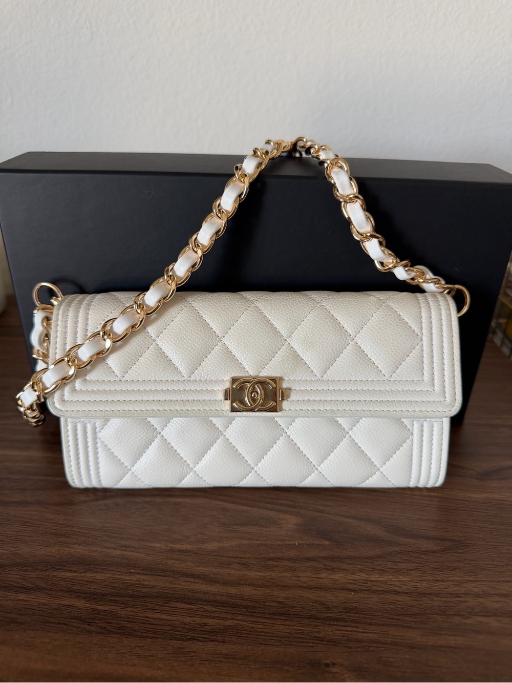 CHANEL Quilted Leather Wallet on Chain